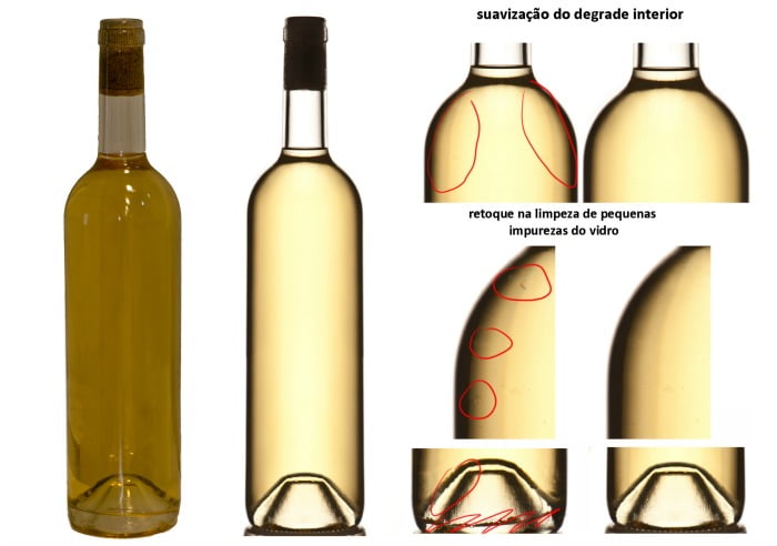 garrafas de vinho - pós-produção